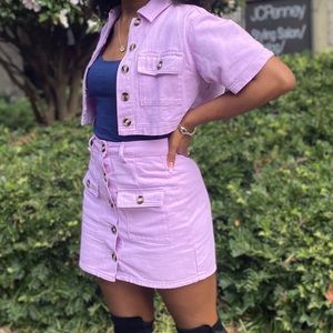 2-pc purple washed denim